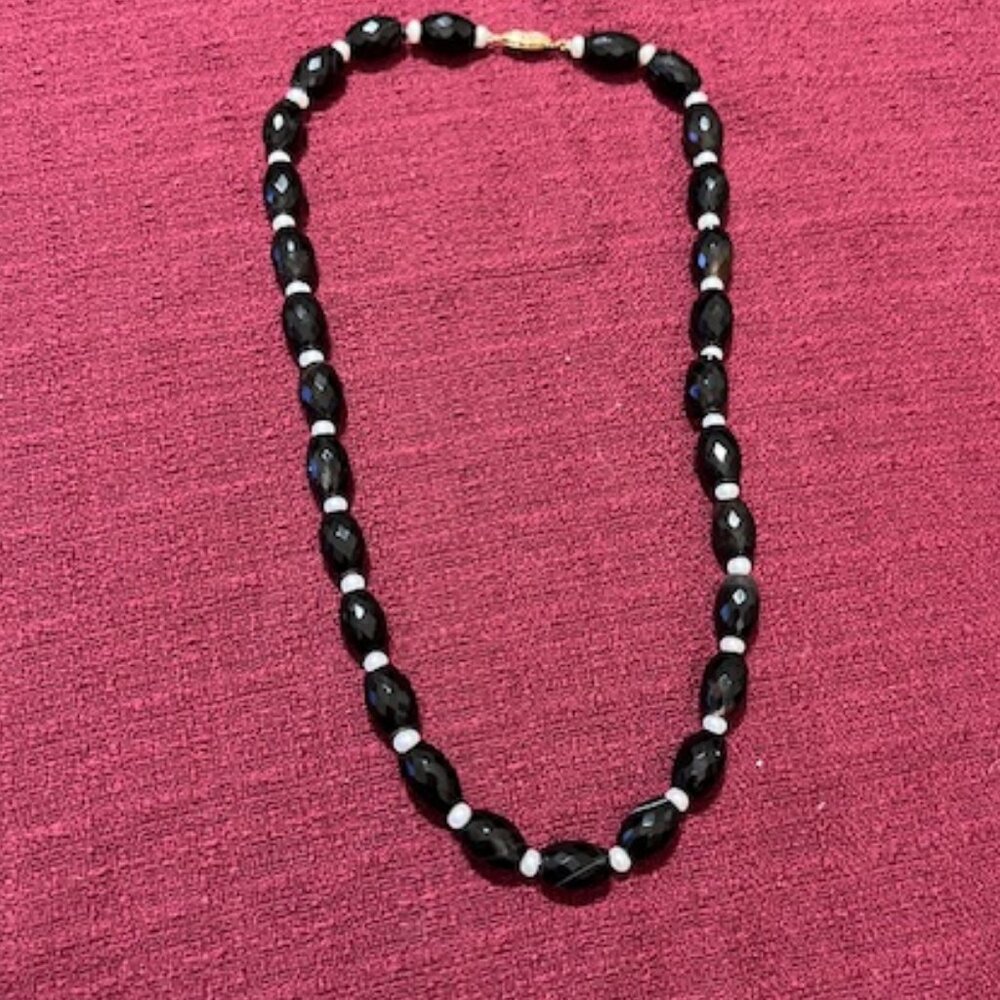 Onyx and Pearl Necklace